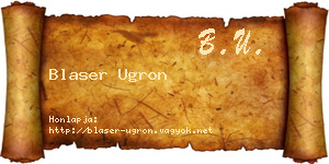 Blaser Ugron névjegykártya